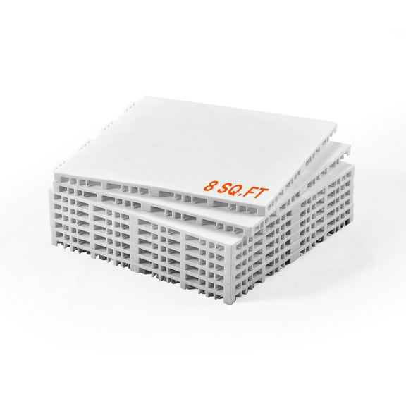 VEVOR Dryland Tiles for Hockey Floor Mat, 12 x 12 in 8 Pcs Interlocking Versatile Training Surface, Dance Floor Tiles, Hockey Training Equipment Board for Shooting (Ash Gray, 8 sq. ft/Box)