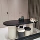 thumbnail image 3 of Computer Reception Desk Standing Conference Executive Height Nail Desk Work Modern Escritorio Para Compuradora Office Furniture My Lux Decor Round, 3 of 7