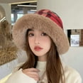thumbnail image 2 of CoCopeaunt Women Plush Fluffy Bucket Hat Warm Winter Cozy Fuzzy Brim Girls Fisherman Cap, 2 of 6