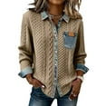 thumbnail image 6 of Outfmvch Womens Vintage Corduroy Shackets Long Sleeve Button Down Shirt Jackets Spring Clothing 2026 A1 Khaki S-3XL, 6 of 9