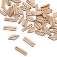 thumbnail image 4 of 50 piezas de etiquetas hechas a mano de madera botón de madera conector de costura de costura de estilo aleatorio, 4 of 7