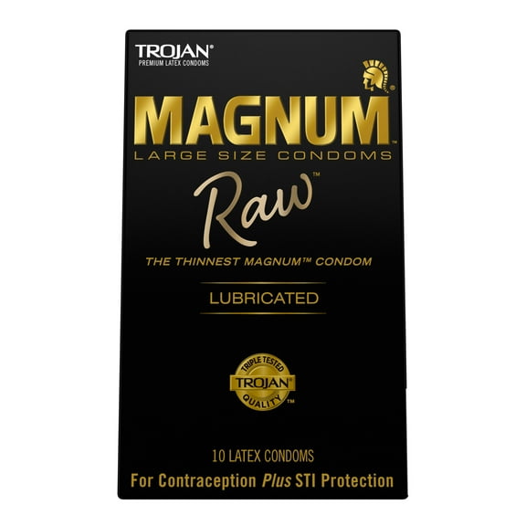 Trojan Magnum Raw Large Size Condoms - 10 Count