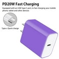 thumbnail image 2 of USB C Block,Wall Charger Block,3PCS AILKIN 20W PD Type C Block Chargers Wall Charger Block Fast Charging Charger Plug Power Adapter USB C Brick Cube,Purple, 2 of 5