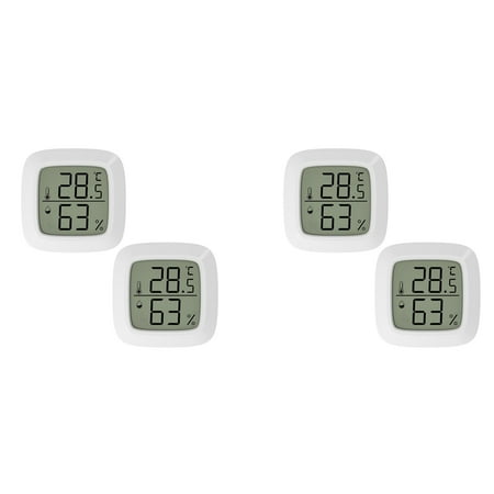 

4 Pcs Mini Indoor Digital Hygrometer Thermometer with LCD Display and Thermometer Office Fridge Center Wheel(℃)
