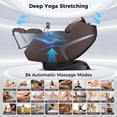thumbnail image 6 of Costway 4D SL-Track Full Body Massage Chair with Zero-Gravity Design, Heated Shawl, Neck Brown, 6 of 11