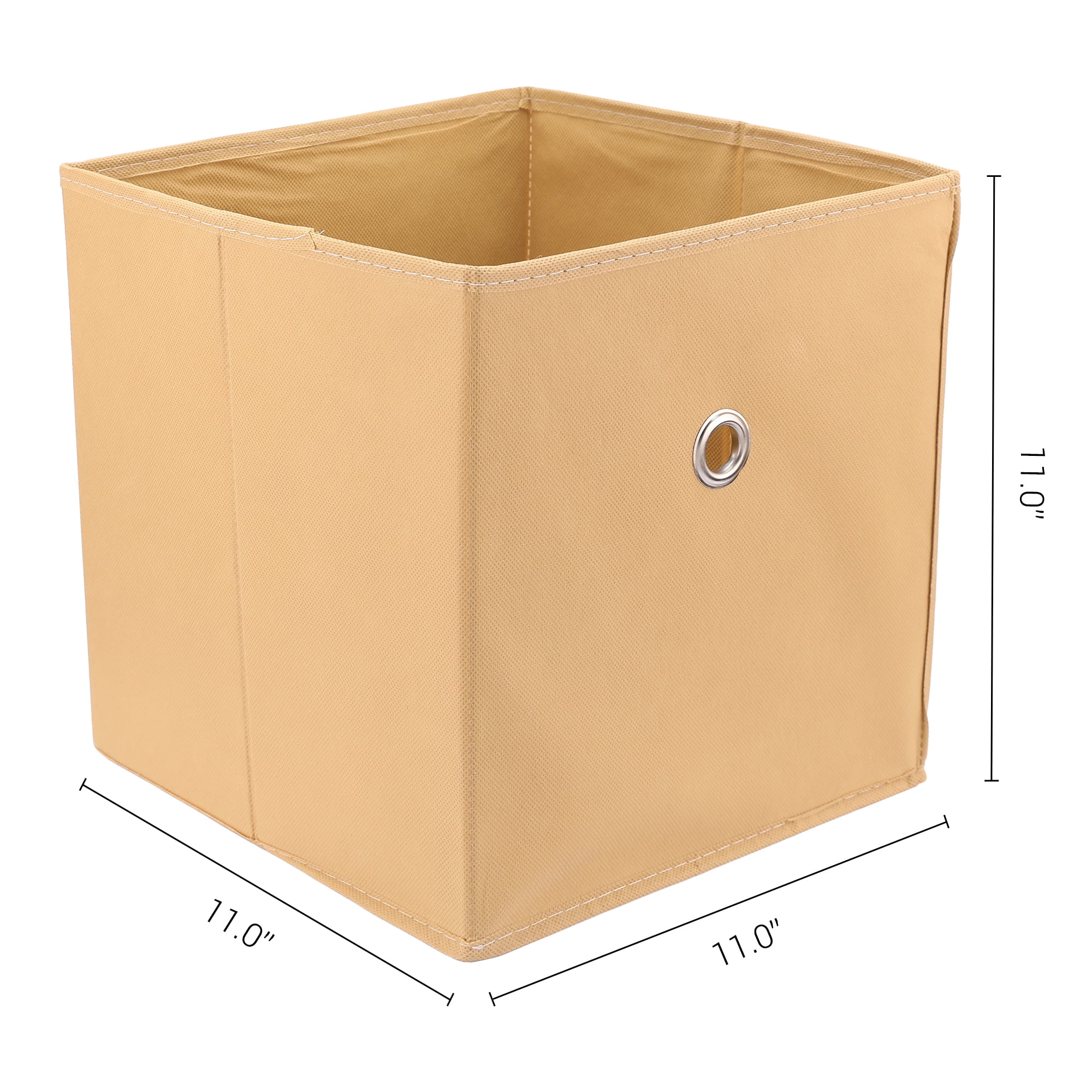 Unique Bargains Fabric Storage Bin for Shelves Closet Khaki 11*11*11in