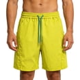 thumbnail image 2 of Besolor Workout Shorts for Men Wide Leg Drawstring Elastic Waist Quick Dry Breathable Athletic Hiking Shorts with Pockets(X-Large,Yellow), 2 of 6