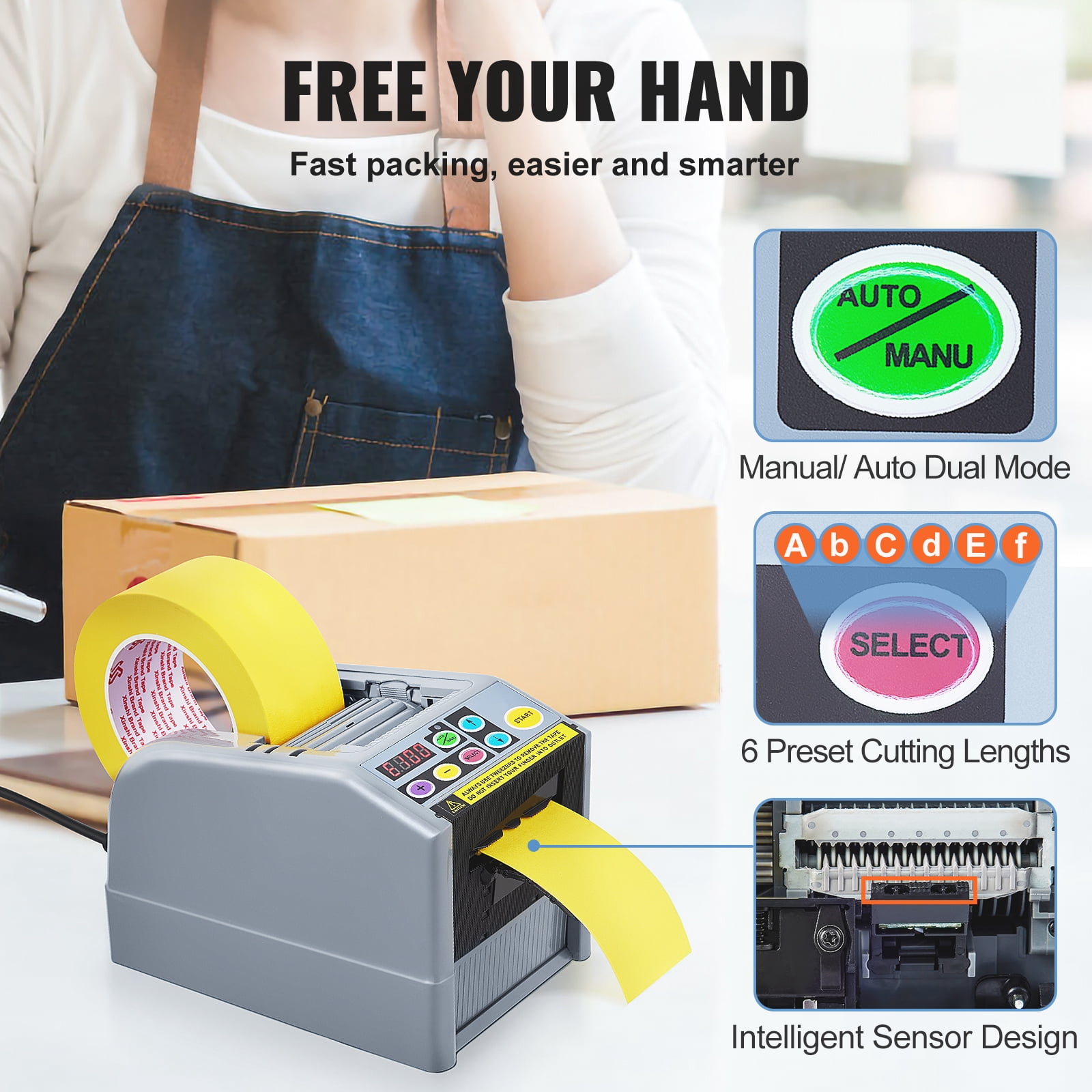 KFFKFF 110V Automatic Electric Tape Dispenser Packaging Machine Fiberglass