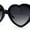 Black Smoke, variant on Iconic Large Bubble Heart Shape Cute Plastic Sunglasses Red Smoke