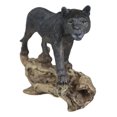 thumbnail image 3 of Ebros Animal Jungle Black Panther Prowling On Distressed Tree Log Figurine 8"L, 3 of 9