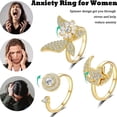 thumbnail image 4 of VOLALO Women 925 Sterling Silver Butterfly Cubic Zirconia Thumb Ring Stress Anxiety Rings Women's Jewelry Lady Birthday Mother's Day Gifts, 4 of 9