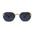 thumbnail image 3 of Art Nouveau Luxury 90s Rimless OG Oval Sunglasses Gold Black, 3 of 4