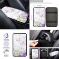 thumbnail image 4 of Renewold Butterfly Flower Violet 12 Pieces Car Seat Cover Steering Wheel Cover Seat Belt Strap Wrap Cover Armrest Pad Handbrake Cover Gear Shift Cover Cup Holder Coasters for Truck Vans Sedans, 4 of 7