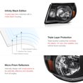 thumbnail image 4 of VIPMotoZ 2005-2011 Toyota Tacoma Headlights - Matte Black Housing, Driver and Passenger Side, 4 of 7