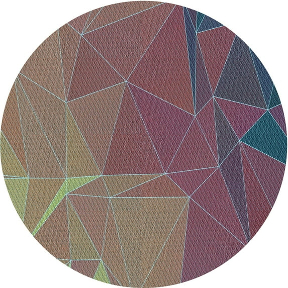 Ahgly Company Indoor Round Patterned Rose Dust Purple Area Rugs, 7' Round