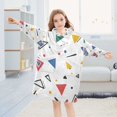 thumbnail image 5 of FORMRS Wearable Blanket Hoodie with Sleeves for Kids Cozy Flannel Sweatshirt, Colorful Geometric, 5 of 7