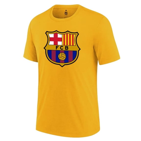 Icon Sports Officially Licensed FC Barcelona Cotton T-Shirt - Unisex Adult - FCB90CT Yellow XL