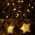 thumbnail image 6 of West Ivory 6 ft 10 LED Metal Rattan Style Star String Fairy Lights Garland, Battery Operated, Wedding Holiday Christmas Tree, Valentine Kid’s Room Bedroom Decorative, Indoor Outdoor, Warm White, 6 of 10