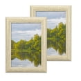 thumbnail image 1 of 2 Pcs Wood Picture Frames, 4 x 5 Inch Wooden Photo Frame, Photo Displays with Mat Glass Panel for Wall Tabletop Display, White Oak Color, 1 of 7