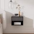 thumbnail image 3 of Joyyskill Modern Floating Nightstand with Drawer and Open Shelf, Small Wall Mounted Bedside End Table, Black, 3 of 6