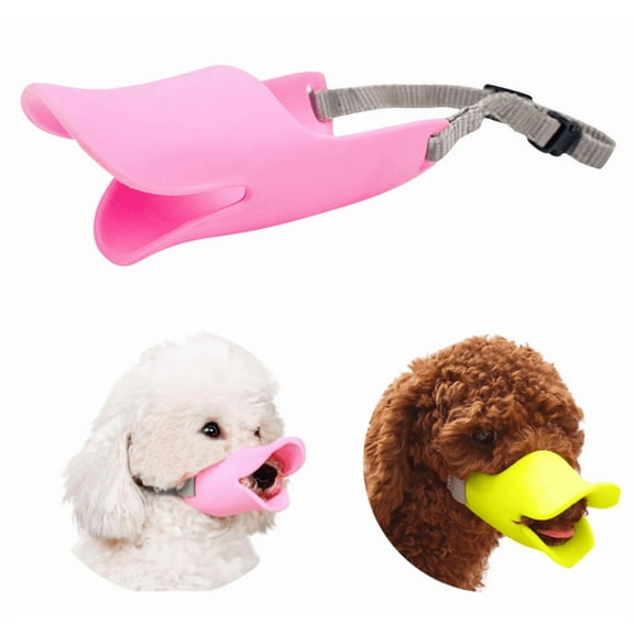 Anti-Bark Duck Muzzle for Small Dogs Adjustable Pets Safety Mouth Muzzles Hot - Pink,L
