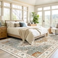 thumbnail image 3 of Buganda 5'x7' Area Rugs for Living Room, Vintage Distress Print Pattern Carpet, Non-Slip Rugs for Bedroom Dining Room, Beige, 3 of 7