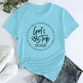 thumbnail image 5 of WeikingpWomens Tshirts Graphic Summer Tops Girl's Trip 2025 T Shirt Women's Fashion Round Neck Casual Short Sleeves Casual Tops for Women Blue L, 5 of 5