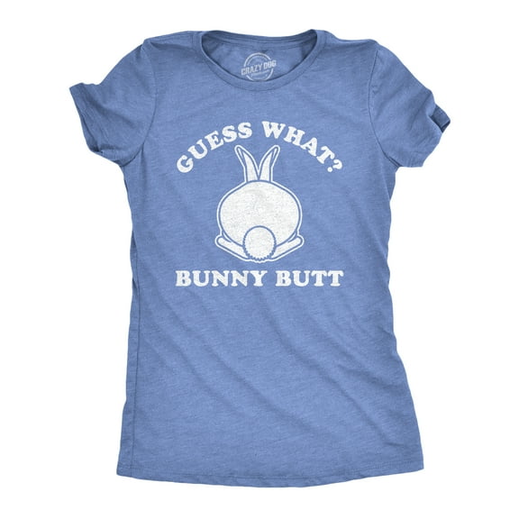 Womens Guess What Bunny Butt T shirt Funny Easter Sunday Gift for Egg Basket Womens Graphic Tees