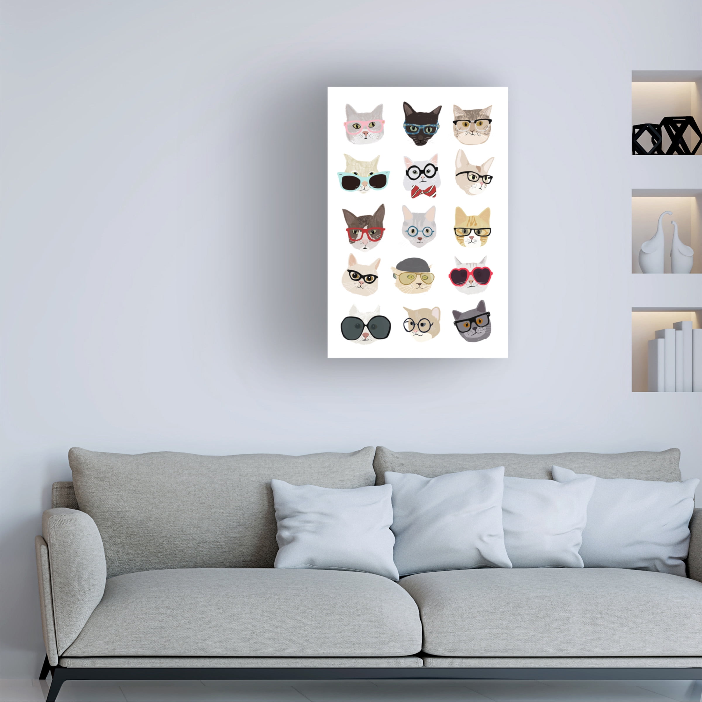 Hanna Melin 'Cats With Glasses' Canvas Art