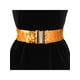 thumbnail image 4 of Cinturones Anchos para Mujeres INSPIRE CHIC con Hebillas de Interbloqueo y Decoración de Lentejuelas, Cinturones Brillantes y Elásticos, 2 PZS Naranja, 4 of 6