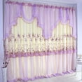 thumbnail image 3 of Pink Lace Curtain Quality Embroidered Purple Window Queen Room Screening Dodechedron Belt Finished Product Violet Curtains, 3 of 5