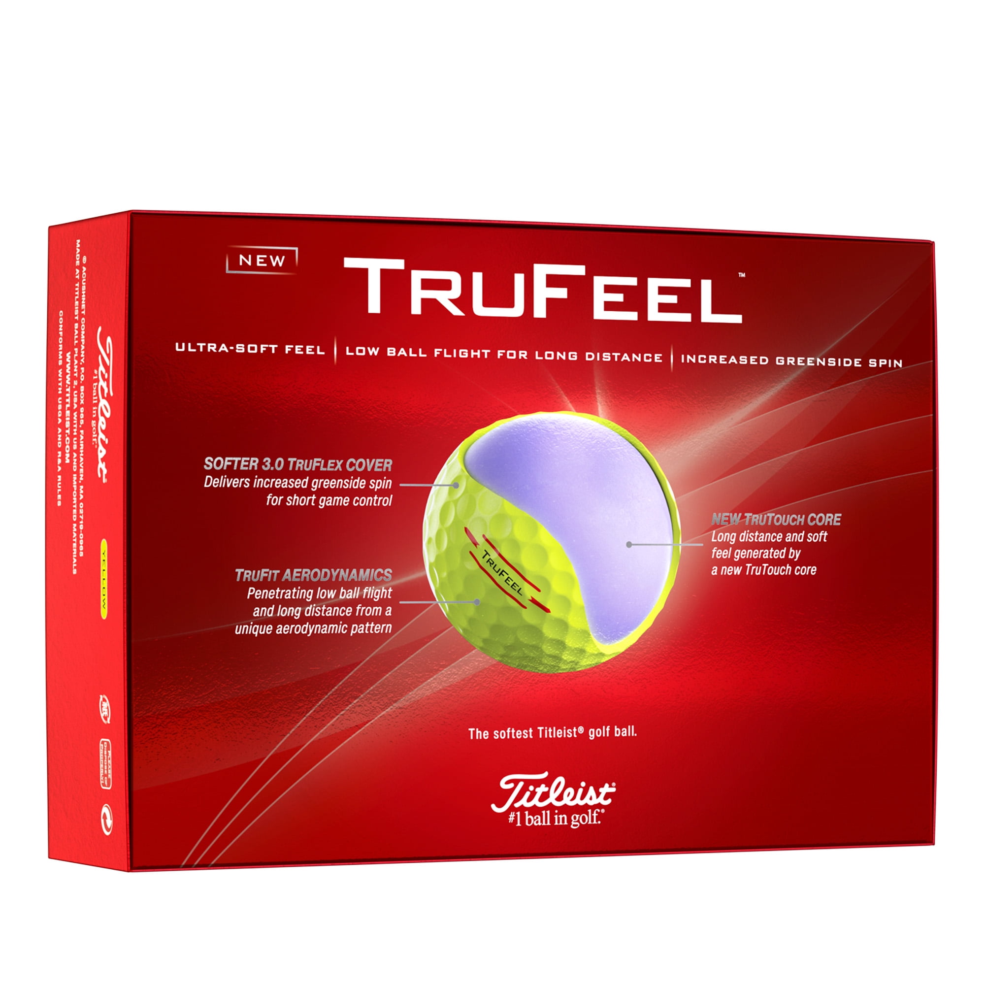 Free Shipping! Titleist Ultra-Soft Golf Balls 2024 TruFeel White