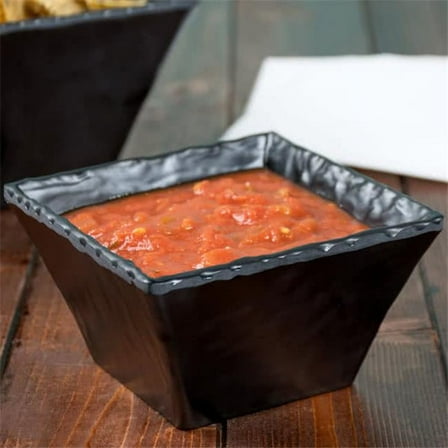 Cal Mil 3498-10-65M 9.5 in. Square Bowl Melamine Slate - Black