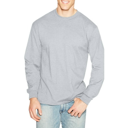 sleeve shirt hanes beefy cotton mens walmart premium