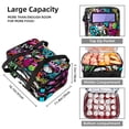 thumbnail image 3 of Graffiti Double Layered Insulated Lunch Bag with Two Compartments - Large Capacity Hand Carry Meal Bag, 7.1x11.4x16.1 inches, 3 of 6