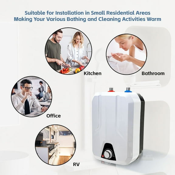 6L 1500W Instant Hot Water Heater Electric Tankless On Demand House Shower Sink