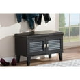 thumbnail image 5 of Baxton Studio Sheffield 3-door Dark Brown Wood Entryway Storage Bench, 5 of 5