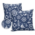 thumbnail image 2 of Nautical Compass Lignthouse Anchor Outdoor Pillow Covers Waterproof Throw Pillow Cover 18x18in Set of 2,Square Decorative Pillowcases Cushion Case for Patio Sofa Couch,Marine Fish Anchor on Navy Blue, 2 of 7
