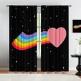 thumbnail image 6 of Colorful Rainbow Study Long Blackout Curtains, Galaxy Space Stars Clouds Energy Saving Soundproof Curtains, Window Curtain 2 Panel Sets Ultra Breathable Unique Design for Kids Girls-W52xL84in, 6 of 6