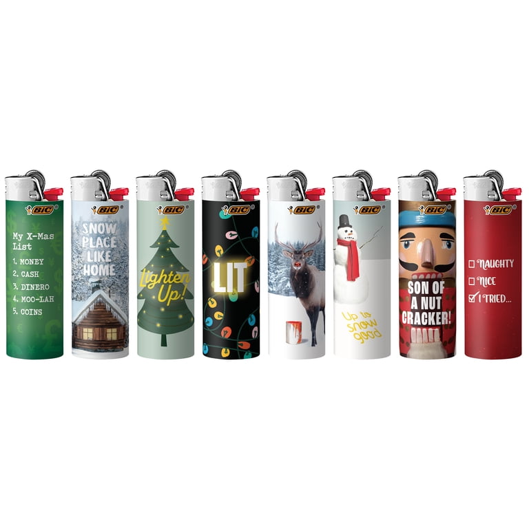 BIC Special Edition Holiday Series Pocket Lighters, Set of 8