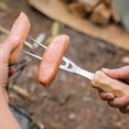 thumbnail image 1 of Iodue Fourchettes de Barbecue Fourchette de Barbecue Extérieure Manche en Bois Fourchette de Barbecue en Acier Inoxydable Fourchette de Pique-Nique Fourchette en Acier Inoxydable Fourchette en Forme de U Brochette de Camping, 1 of 4