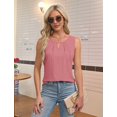 thumbnail image 6 of Womens Summer Tank Top Sleeveless Business Casual Outfits 2025 Basic Loose Dressy Work Shirt Pink M, 6 of 8