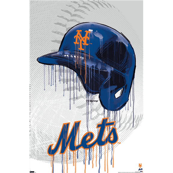 MLB New York Mets - Drip Helmet 22 Wall Poster, 22.375" x 34"