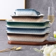 thumbnail image 6 of Gradient Color Rectangular Ceramic Baking Pan Double Handles Household Tableware Roasting Baked Rice, 6 of 8
