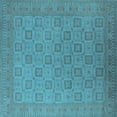 thumbnail image 1 of Ahgly Company Indoor Square Oriental Light Blue Industrial Area Rugs, 4' Square, 1 of 4