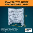 thumbnail image 4 of Window Well Supply Egress Window Well Kit - Complete Basement Egress Window Kit - Includes Argon-Filled Basement Window, Window Well, Egress Ladder, Window Well Cover - Stoneview, 55"L x 36"W x 48"D, 4 of 6