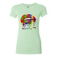 thumbnail image 2 of Wild Bobby, Colorful Painted Lip, Streetwear, Women Slim Fit Junior Tee, Mint, Medium, 2 of 5