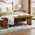 thumbnail image 3 of Tribesigns 63" Solid Wood Entryway Bench, Farmhouse Wooden Shoe Bench Seating Benches with Thickened Legs, Bench End of Bed, 3 of 6