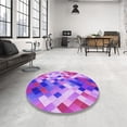 thumbnail image 4 of Ahgly Company Machine Washable Indoor Square Transitional Violet Purple Area Rugs, 7' Square, 4 of 7