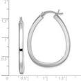 thumbnail image 2 of FB Jewels Sterling Silver Rhodium Plated Oval Hoop Earrings, 2 of 2
